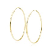 Cercei rotunzi argint Ø45 mm x 2 mm Creole placati cu aur galben DiAmanti KSZ2045EG-DIA